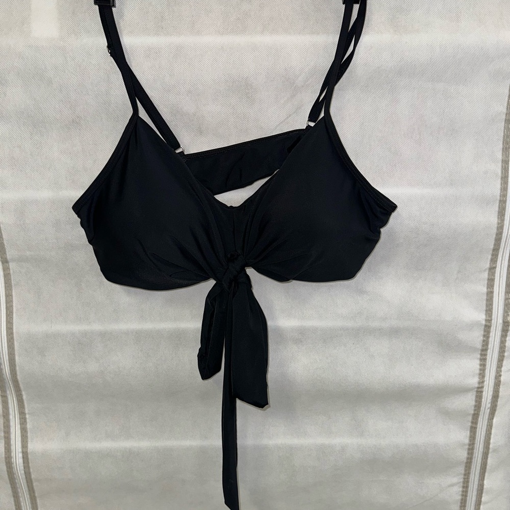 Black Tie-Front Bikini Top (worn once)